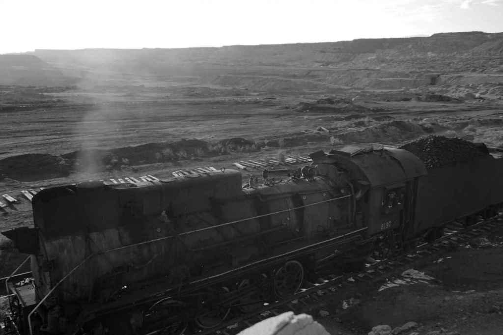 Dampflok Schwarz-Weiß