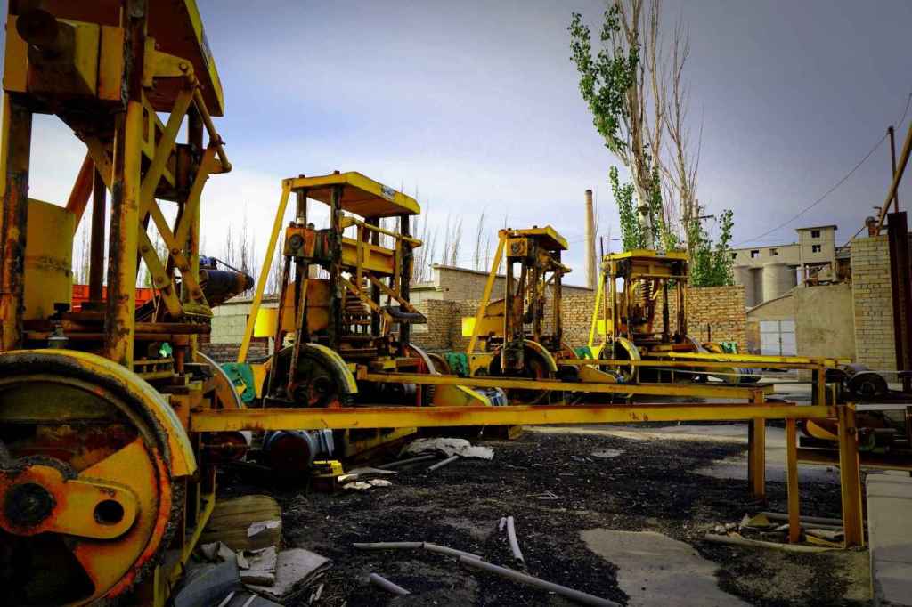 Verrostete Ziegelpressen