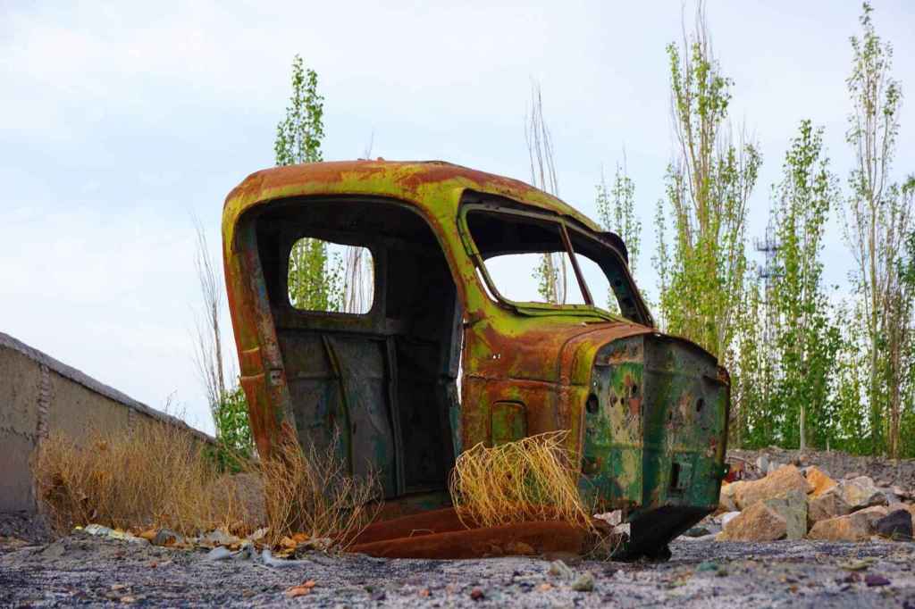 Verlassene LKW-Kabine