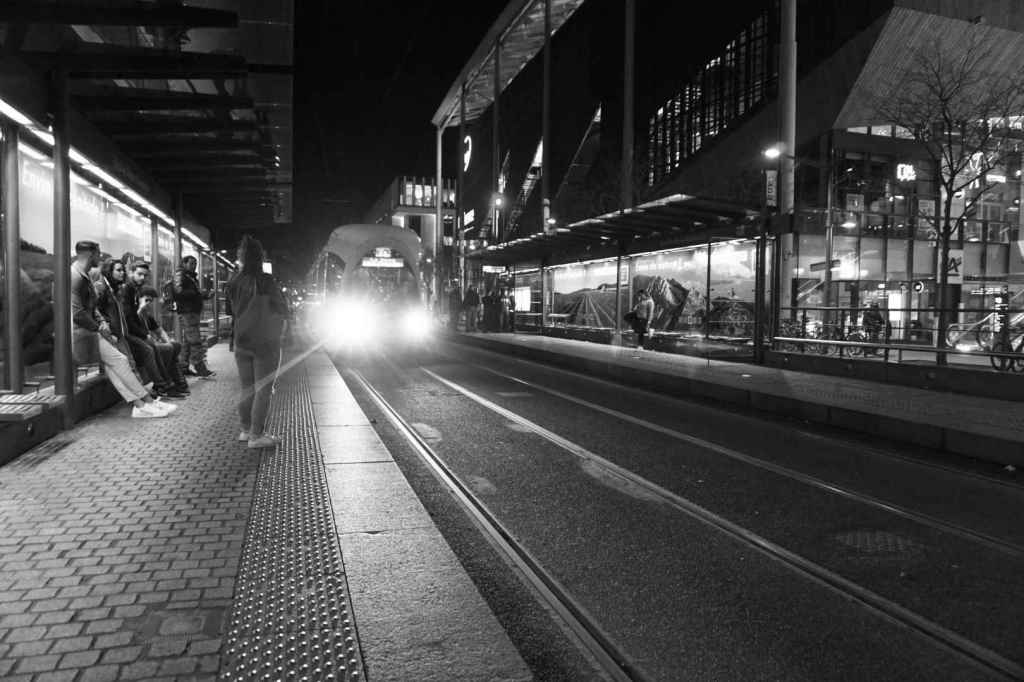 Straßenbahn Lyon Schwarz-Weiß