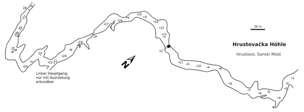 Höhlenkarte Hrustovačka Pećina
