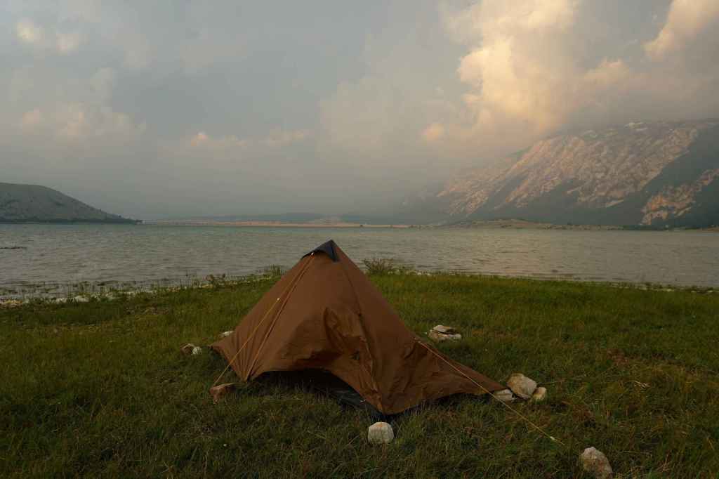 Zelt am Blidinje-See
