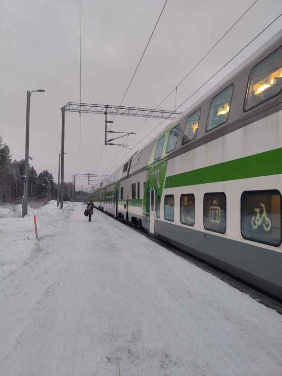 Nachtzug Ankunft Bahnhof Muurola