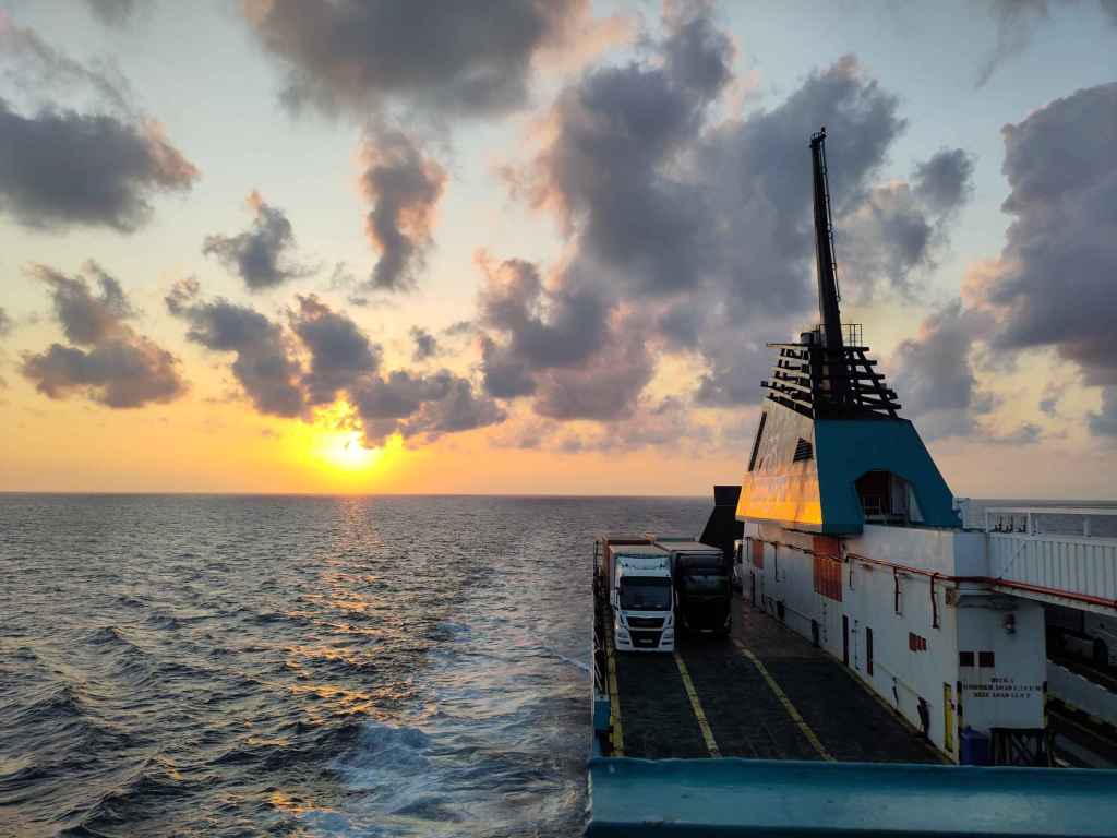 Sonnenaufgang bei der Rückfahrt