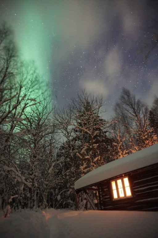 Polarlichter Über Der Schutzhütte