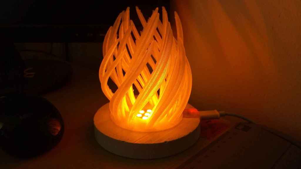 Feuerlampe m. Gipsuntersetzer